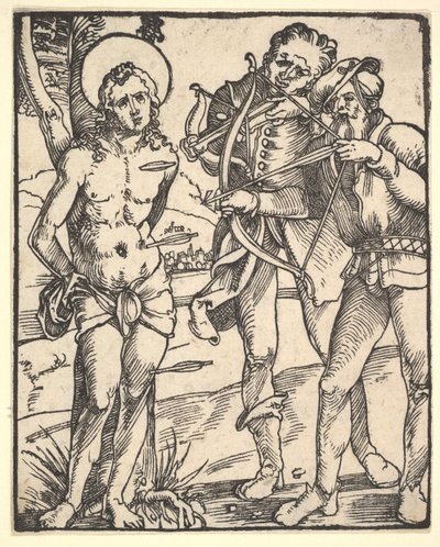 Martirio de San Sebastián con dos ballesteros de Hans Baldung