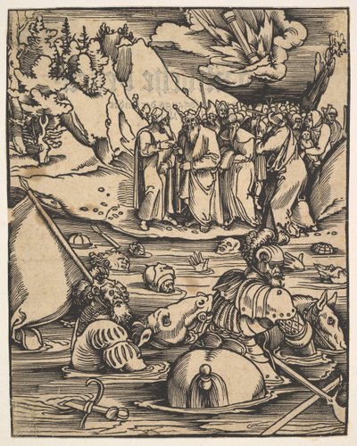 Los egipcios cruzando el Mar Rojo, de Das Buch Granatapfel, 1511 de Hans Baldung