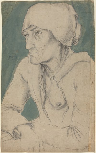 Figura de medio cuerpo de una anciana con cofia de Hans Baldung Grien