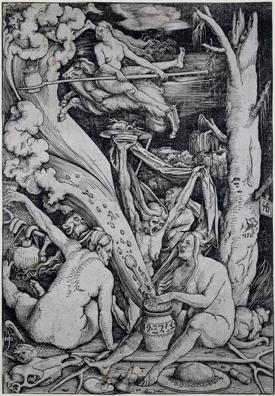 Las brujas hacen magia durante el sábado de brujas de Hans Baldung Grien