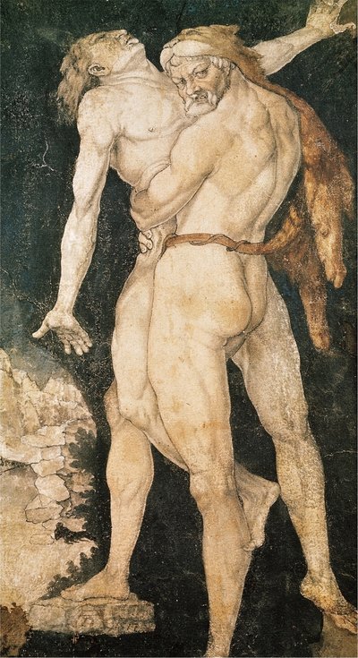 Heracles y Anteo de Hans Baldung Grien