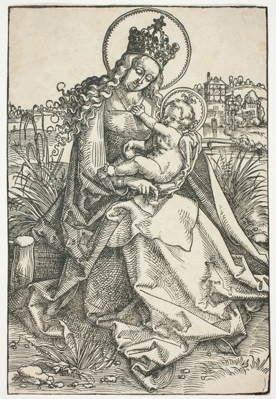 Madonna y el Niño en un banco de hierba de Hans Baldung Grien