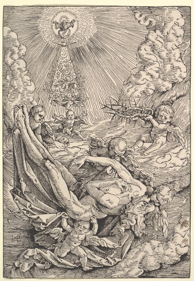 El cuerpo de Cristo llevado por ángeles hacia el cielo, 1516 de Hans Baldung Grien