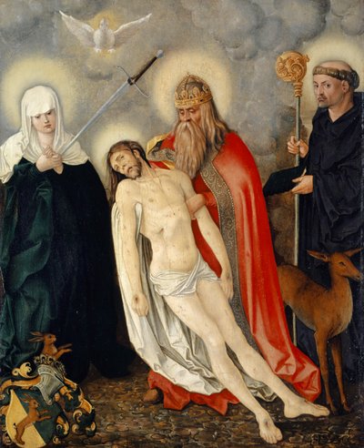 La Santísima Trinidad entre la Señora de los Dolores y San Gil, c.1513-16 de Hans Baldung Grien