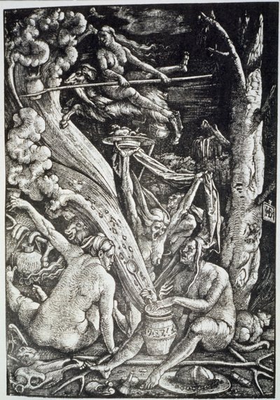 Las brujas en el sabbat, después de Hans Baldung Grien, ilustrado en una historia de la magia publicada a finales del siglo XIX de Hans Baldung Grien