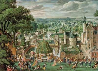 Paisaje de parque con castillo de Hans Bol