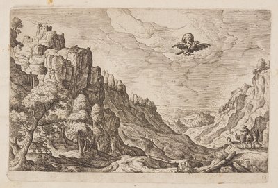 Lámina 13, de Paisajes con escenas del Antiguo y Nuevo Testamento y las Metamorfosis de Ovidio de Hans Bol