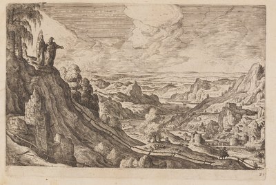 Lámina 21, de Paisajes con escenas del Antiguo y Nuevo Testamento y las Metamorfosis de Ovidio de Hans Bol