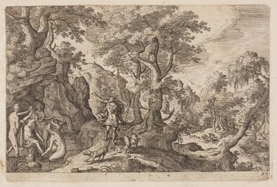 Lámina 29, de Paisajes con escenas del Antiguo y Nuevo Testamento y las Metamorfosis de Ovidio de Hans Bol