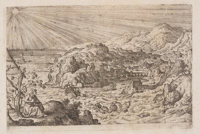 Lámina 30, de Paisajes con escenas del Antiguo y Nuevo Testamento y las Metamorfosis de Ovidio de Hans Bol