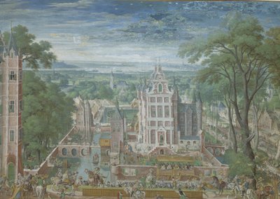 Torneo fuera de un castillo de Hans Bol
