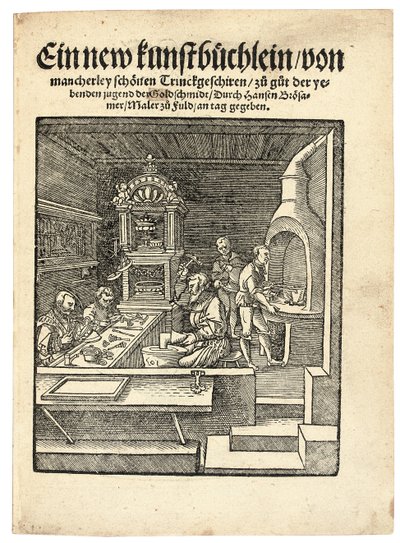 Taller de orfebre, c. 1538 de Hans Brosamer