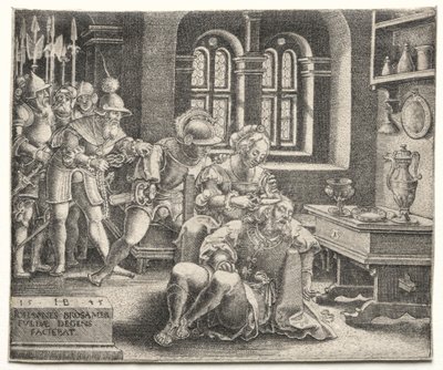 Sansón y Dalila, 1545 de Hans Brosamer
