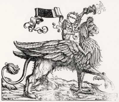 Un Grifo Montado, de la Procesión Triunfal de Maximiliano, c.1516-18 de Hans Burgkmair