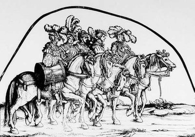 Una tropa de tamborileros, de la Procesión Triunfal de Maximiliano, c.1516-18 de Hans Burgkmair