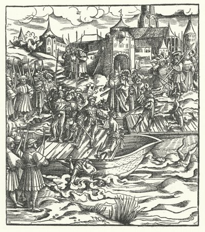 Ejecución de los líderes de un levantamiento contra el gobierno del Archiduque Maximiliano de Austria en Gante, 1484 de Hans Burgkmair