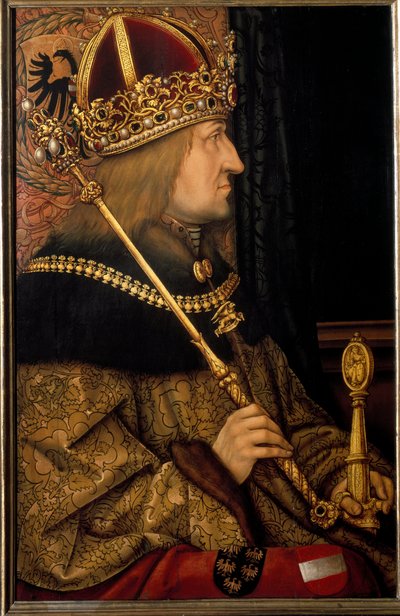 Retrato de Federico III, Emperador del Sacro Imperio Romano llamado el Pacífico, de un original de 1468 de Hans Burgkmair