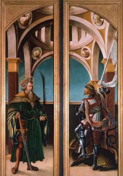 San Segismundo y San Jorge (detalle) de Hans Burgkmair