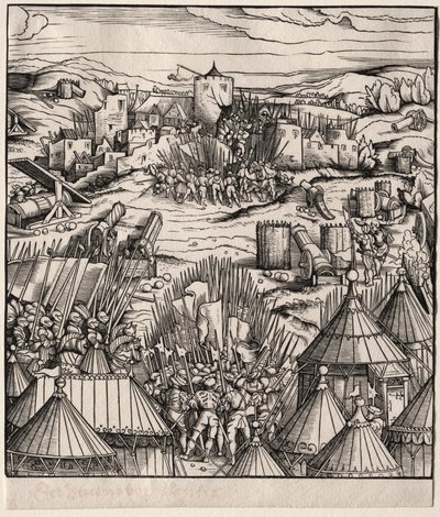El asalto de Nantes, 1512-1515. de Hans Burgkmair