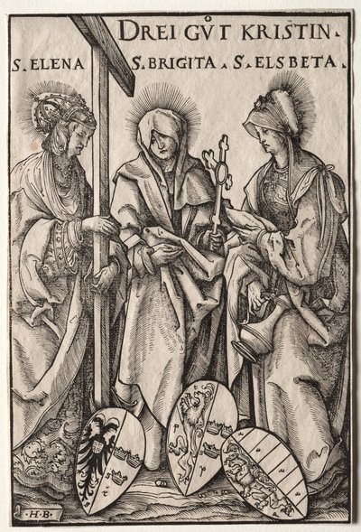 Las tres heroínas cristianas: Santas Elena, Brígida y Isabel de Hans Burgkmair