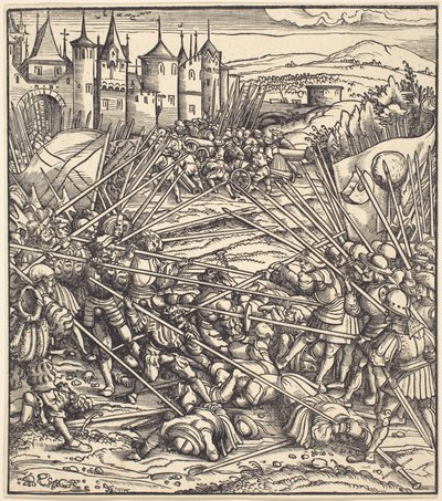 Batalla de los soldados de a pie con lanzas de Hans Burgkmair I