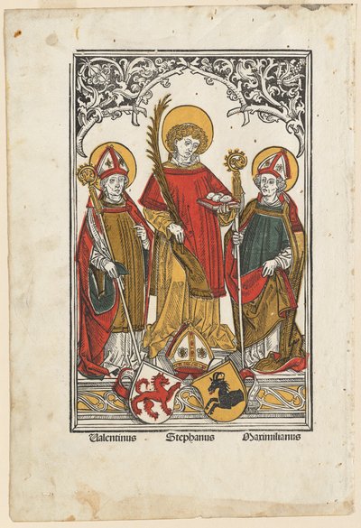 San Valentín, San Esteban y San Maximiliano de Hans Burgkmair I