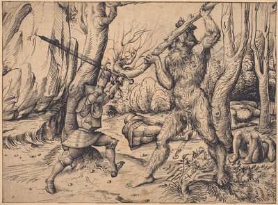 La Lucha en el Bosque de Hans Burgkmair I