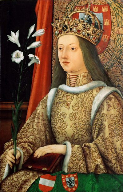 Retrato de Leonor de Portugal 1434-1467, Emperatriz del Sacro Imperio Romano, después de 1468 de Hans Burgkmair the Elder