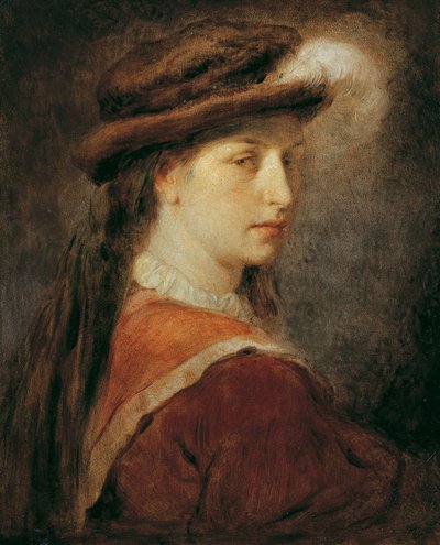 Dama con sombrero emplumado de Hans Canon