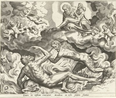 Lázaro en el cielo y el rico en el infierno La historia de Lázaro y el hombre rico (título de la serie) de Hans Collaert (I) (possibly)