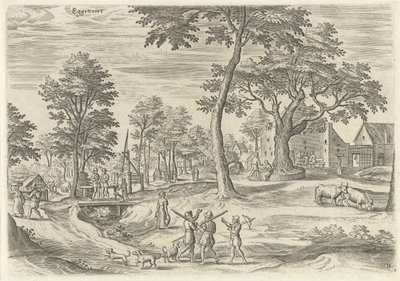Vista de Eggevoort Eggevoort (título sobre el objeto) Lugares de interés del área de Bruselas (título de la serie) de Hans Collaert (I)