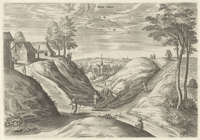 Vista de escarcha Arriba del frente (título en el objeto) Lugares de interés del área de Bruselas (título de la serie) de Hans Collaert (I)