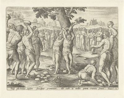 Lapidación de los ancianos La historia de Susanna (título de la serie) de Hans Collaert (I)