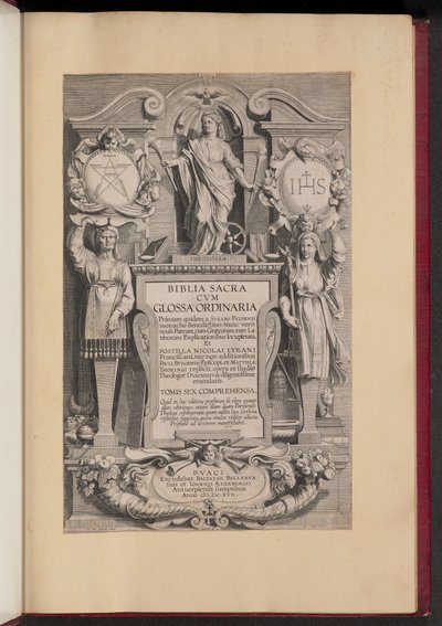 Página de título para Biblia Sacra Cvm Glossa Ordinaria de Hans Collaert the Younger after Sir Peter Paul Rubens