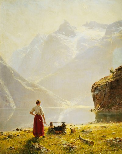 Un día de verano en un fiordo noruego de Hans Dahl