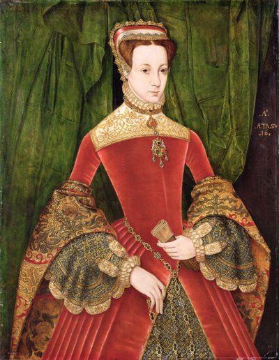 Retrato de una mujer, de 16 años, previamente identificada como Mary Fitzalan, duquesa de Norfolk de Hans Eworth or Ewoutsz