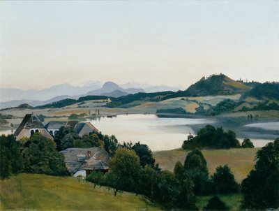 Paisaje de Carintia (lago Kraiger con Ulrichsberg) de Hans Frank
