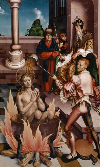 San Juan Evangelista en el caldero, 1514 de Hans Fries