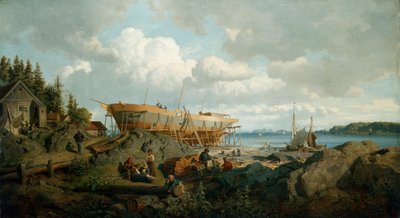 Paisaje (óleo sobre lienzo) de Hans Gude
