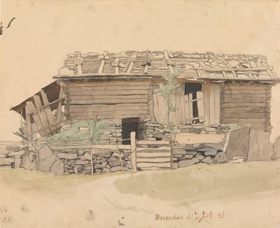 Granero y pista de esquí, Vassenden de Hans Gude