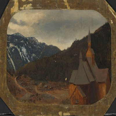 Iglesia de madera de Nes de Hans Gude