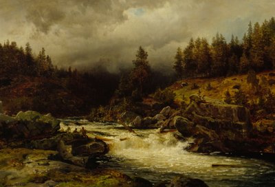 Rápidos en Noruega de Hans Gude