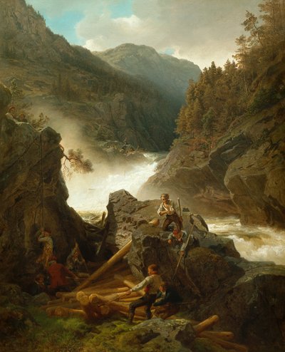 Río Rukkedals, Nes en Hallingdal de Hans Gude