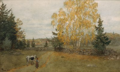 Puesta de sol de Hans Gude