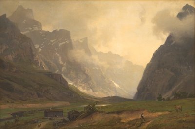 Los Picos Troll en Romsdalen: El pie de Romsdalshorn a la derecha de Hans Gude