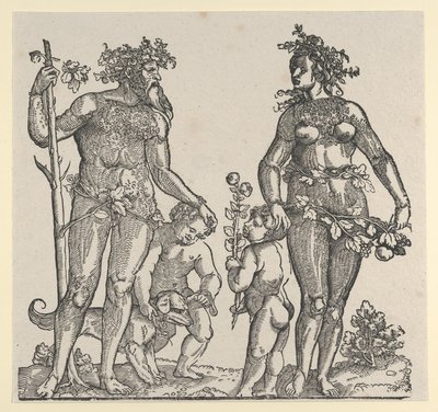 Hombre Salvaje y Mujer Salvaje, 1545 de Hans Guldenmond