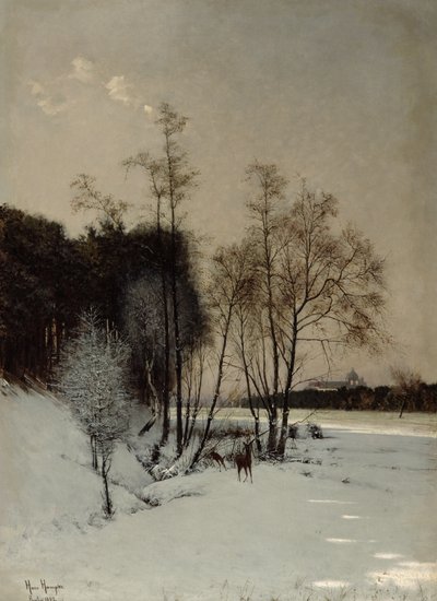 Una vista de invierno en Posen, 1887 de Hans Hampke