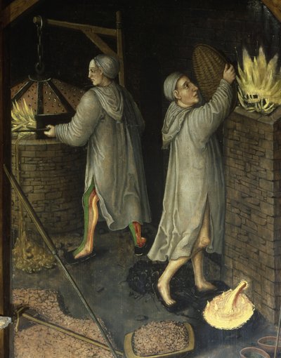 Detalle de paisaje minero, 1521 de Hans Hesse