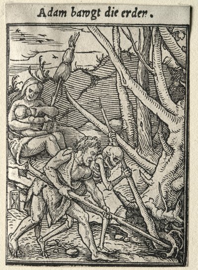 Danza de la Muerte: Adán Labra la Tierra de Hans Holbein
