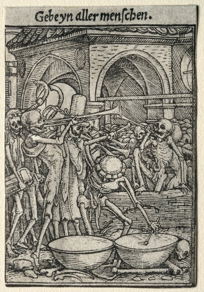 Danza de la Muerte: Los trompetistas de la Muerte de Hans Holbein
